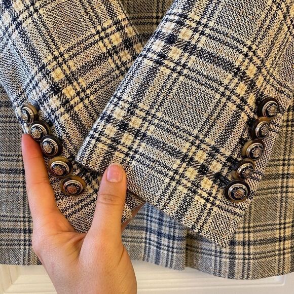 Veronica Beard Oria Checked Double Breasted Plaid Blazer Jacket - Size 2 - Picture 11 of 16